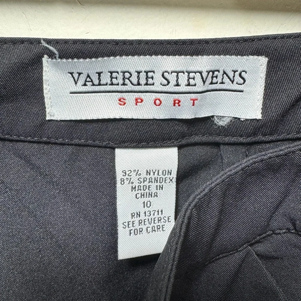 Valerie Stevens Sports Vtg Parachute Convertible Y2K Utility Maxi Skirt 10 Black